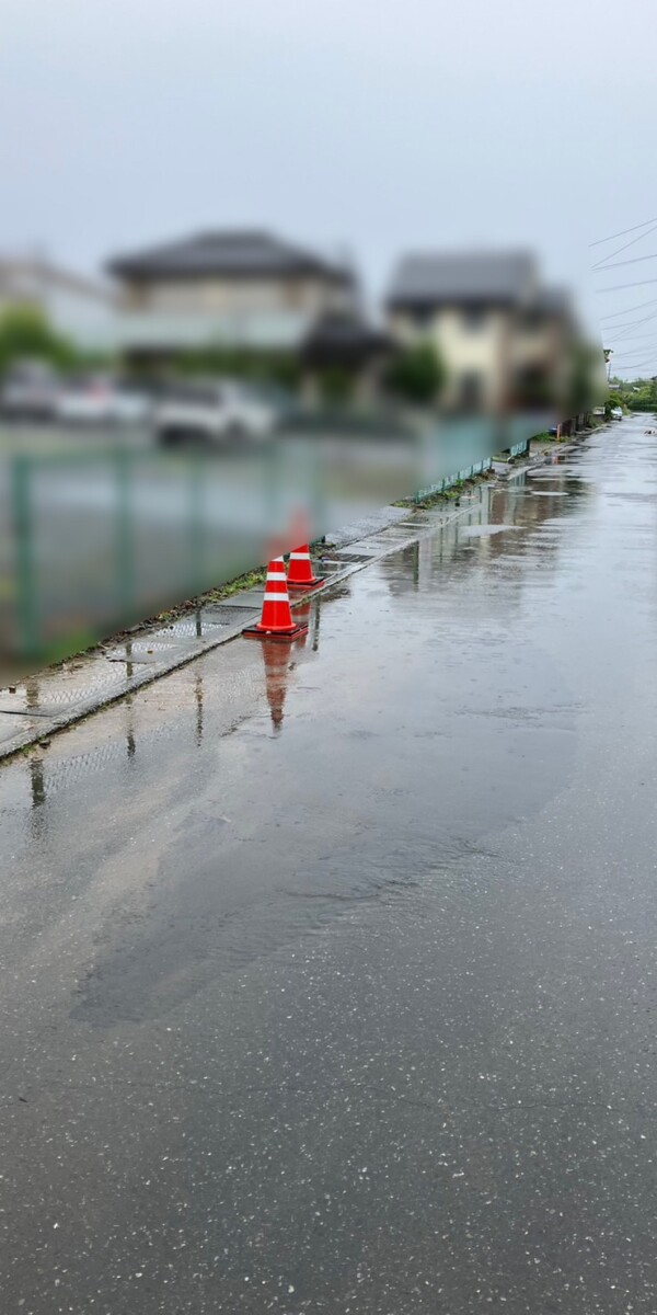 桑原地区の道路が通行止め